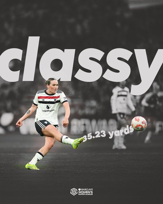 致敬小貝？曼聯(lián)女足球星格蕾絲-克林頓本輪超遠(yuǎn)距離吊射破門(mén)