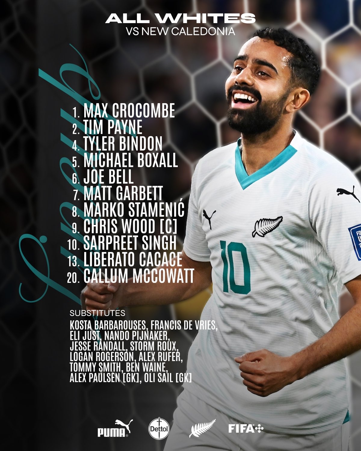 勝者進世界杯！新西蘭vs新喀里多尼亞首發(fā)：克里斯-伍德領銜！