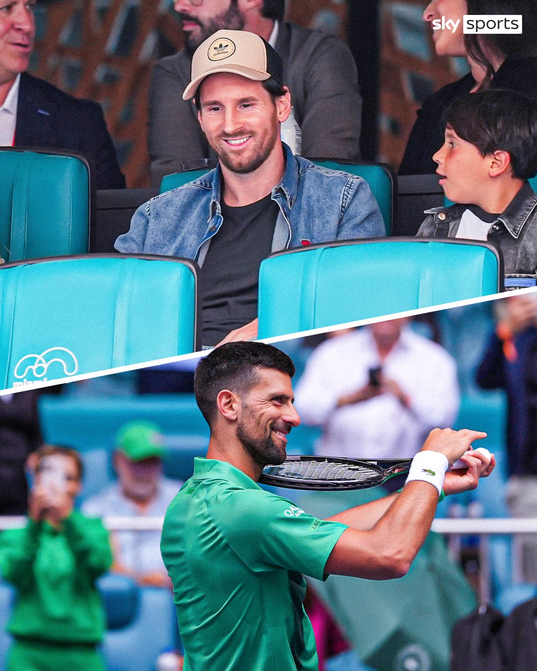 梅西現(xiàn)場觀戰(zhàn)！德約：我很榮幸，這可能是第一次在他面前打比賽